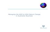 Managing the AGD to GDA Datum Change in Australian Business€¦ · Items affected by the AGD to GDA datum conversion include: • Hard copy topographic maps • Digital spatial data