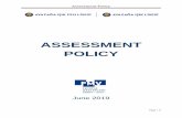 Assessment Policy · summative assessment tools such as written exams, performance tasks, presentations and projects are used as well as formative assessment. In applied courses such
