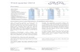Third quarter 2014 - Alfa Laval...Alfa Laval AB (publ) Interim report July 1 – September 30, 2014 Page 4 (26) Net sales Net invoicing was SEK 9,272 (7,172) million for the third