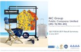 MC Group - Stock Exchange of Thailand · 6/4/2019  · online website Topwear 2008 1st Mc Shop 2012 Expanded to Myanmar & Laos 2005 Launched “Mc ” brand 2013 Expanded Brand Portfolio
