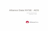 Alliance Data NYSE: ADS...February 7, 2019 ©2019 ADS Alliance Data Systems, Inc. Confidential and Proprietary Earnings Release | October 20, 2016 11 2 Forward-LookingStatements This
