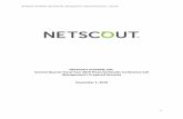 NETSCOUT SYSTEMS, Q219 Results, Management’s Prepared ... · 11/1/2018  · NETSCOUT SYSTEMS, Q219 Results, Management’s Prepared Remarks, 11/1/18 2 A. Kramer: Introduction Thank