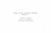 Stat 5101 Lecture Slides Deck 1 · Stat 5101 Lecture Slides Deck 1 Charles J. Geyer School of Statistics University of Minnesota 1. Sets In mathematics, a set is a collection of objects