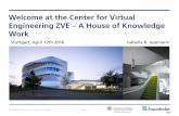 Welcome at the Center for Virtual Engineering ZVE – A ... · A house for knowledge work (tour) Isabella R. Jesemann (IAO) 12.15 a.m. Fraunhofer IGB for the medical sector Future