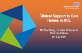 Clinical Support to Care Homes · • Facilitating medication supply to care homes, including end of life medication 23 pharmacies across NCL now stock EOL medicines. Support and