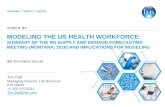 MODELING THE US HEALTH WORKFORCE€¦ · RN Supply and Demand Forecasting Meeting Big Sky, Montana, July 2016 •Meeting hosted by Montana State University, Center for Interdisciplinary