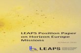 LEAPS Position Paper on Horizon Europe Missions 5 2. LEAPS as a key tool for HE mission areas LEAPS