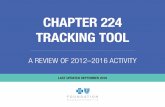 CHAPTER 224 TRACKING TOOL · 2016-09-27 · ambulatory surgical centers, health plans, and surcharge payers. The HPC has several key responsibilities, including: Establishing the