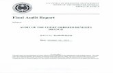 Final Audit Report · audit report audit of the court ordered benefits branch washington, d.c. report o. 4 -rj-oo-io-014 dak: october 14, 2010