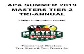 APA SUMMER 2019 MASTERS TIER-2 TRI-ANNUAL...Krause, Kevin Purvis, Jeff Morgan, James Rey Jr, Michael 20204 New Green Room FROM : 6 6 5 7 05281 68005 37635 69522 Skl Number Name Dundalk,