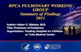 BPCA Pulmonary Working Group: Summary of …BPCA Pulmonary Working Group: Summary of Findings, 2011 Keywords BPCA. Pulmonary Working Group. Pulmonary hypertension. Asthma. Cystic fibrosis.