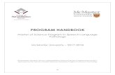 PROGRAM HANDBOOK - srs-mcmaster.casrs-mcmaster.ca/.../2017/03/SRS-SLP-Program-Handbook-2017-18-FI… · The Program Handbook is designed for students enrolled in the Master of Science