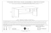 PANAMA WRITING DESK ASSEMBLY INSTRUCTIONS · Page 3 of 15 A Side Panel (L) 390 x 715 x 15mm 1 B Side Panel (R) 390 x 715 x 15mm 1 C Top Panel 450 x 900 x 15mm 1 D Back Panel 290 x