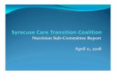 Nutrition Sub Committee Report April 11, 2018 · 2019-09-05 · HealthReview.2013Nov29;37(5) ... Table 1: RD Knowledge, Healthcare Practices, Standardized Procedures, and Discharge