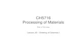 CH5716 Processing of Materialsjtsigroup.wp.st-andrews.ac.uk/files/2015/09/JI3-sintering-notes.pdf · Understand sintering mechanisms and how raw materials and green body processing