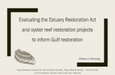 Evaluating the Estuary Restoration Act and oyster reef ... · Evaluating the Estuary Restoration Act and oyster reef restoration projects ... –Use lessons learned from the ERA to