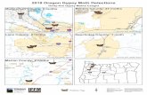 2018 Oregon Gypsy Moth Detections...K GMStatusMap_8x11_2018.mxd Prepared by: KAS Oregon Lambert Projection NAD 83 Data Source: Esri, Oregon Geospatial Data Clearinghouse, ODA, ODOT,