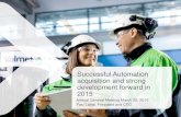 Successful Automation acquisition and strong development … · 2016-03-22 · Successful Automation acquisition and strong development forward in 2015 Annual General Meeting March
