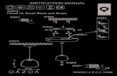 STEP2 STEP4 50 pcs · STEP7 INSTRUCTION MANUAL 220-240 V Max. 150mm. 40 Hz E 27 Max. 40 w. WWW. .COM 94874 Hoodi HL Small Black and Brass ON STEP5 STEP1 STEP6