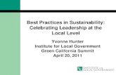 Best Practices in Sustainability: Celebrating Leadership ... · Celebrating Local Leadership and Achievement • Recognizes cities and counties that: – Reduce greenhouse gas emissions