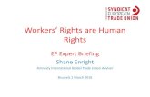 Workers’ Rights are Human Rights · •“Deepening inequality” is the greatest global risk WEF Outlook on the Global Agenda 2015: “persistent jobless growth” is ranked 2nd