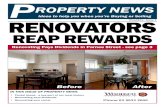 Ideas to help you when you’re Buying or Selling RENOVATORS · 2018-01-17 · REAP REWARDS P ROPERTY NEWS Ideas to help you when you’re Buying or Selling Renovating Pays Dividends