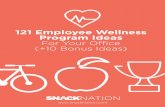 121 Employee Wellness Program Ideas For Your Office (+10 ... · family. 25. SHARE PERSONAL GOALS ON A WHITEBOARD Get a whiteboard where people only write their non-work related wellness