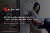 DRIVING GROWTH AND PROFITABILITY IN CLOUD-BASED …s22.q4cdn.com/476325137/files/doc_presentations/2019/Synacor-(S… · RECURRING REVENUE GROWTH 2018 Revenue Total Revenue: $143.9M