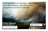 Interactions of climate, vegetation, and fire during the Holocene ... · Philip Higuera phiguera@uidaho.edu Interactions of climate, vegetation, and fire during the Holocene: insights