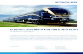 ELECTRIC INTERCITY MULTIPLE UNIT FLIRT · The exterior and interior designs underline the special character of this Intercity train. ELECTRIC INTERCITY MULTIPLE UNIT FLIRT LEO Express