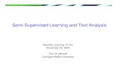 Semi-Supervised Learning and Text Analysisawm/15781/slides/TextLearning.pdf · 1/1/2001  · Semi-Supervised Learning and Text Analysis Machine Learning 10-701 November 29, 2005 Tom