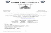 Motor City Beemers · Prez Sez Maury Feuerman Since this is my first newsletter, let me start off by thanking our previous exec committee and especially those who have continued on