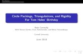Circle Packings, Triangulations, and Rigidity For Tom ... · packings, Tom Kennedy found all possible two sized radii packings, that were triangulated packings. He found one (or two)