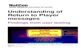 Understanding of Return to Player messages€¦ · NatCen Social Research | Understanding of Return to Player messages 5 1 Background 1.1 Background and purpose This project was commissioned