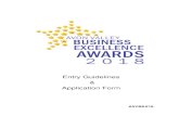 Entry Guidelines Application Form · meet the eligibility guidelines as indicated on page 3 of the Application guidelines. Business Awards Category 1 Best Business with 0-4 Employees