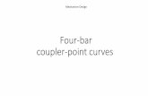 Four-bar coupler-point curves · along line AB. There is an infinity of points on the coupler, each of which generates a different curve. Four-bar coupler-point curves. ... point