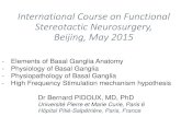 International Course on Functional Stereotactic …...Functions of basal ganglia from J.M. DENIAU Cerebral Cortex Thalamus ilm Hippocampus Amygdala Basal Ganglia Sensorimotor, cognitive,