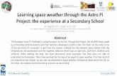 Space Weather Group, University of Alcalá Learning space ... · Learning space weather through the Astro Pi Project: the experience at a Secondary School M. Delgado1, M. C. López1