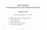 PHY 341/641 Thermodynamics and Statistical Physics Lecture 29users.wfu.edu/natalie/s12phy341/lecturenote/Lecture29.pdf · 2012-04-09 · 4/8/2012 PHY 341/641 Spring 2012 -- Lecture