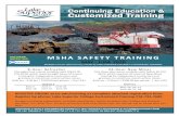 MSHA SAFETY TRAININGmnscu.rschooltoday.com/cad_clients/mnscu/uploads/... · These two Live Online MSHA courses provide safety training requirements to meet New Miner, Experienced