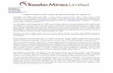 TASEKO ANNOUNCES THIRD QUARTER FINANCIAL RESULTS - Taseko Mines Limited · TASEKO ANNOUNCES THIRD QUARTER FINANCIAL RESULTS ... 2009. This release should be read with the Company’s