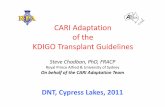 CARI Adaptation of the KDIGO Transplant Guidelines 2011/… · Martin Gallagher ‐CARI. Chapters Primary Reviewer 2nd Reviewer Chapter 1: Induction Therapy Shlomo Cohney Kate Wiggins