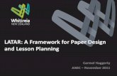 LATAR: A Framework for Paper Design and Lesson Planning · Whitireia Community Polytechnic is a tertiary institution in the lower North Island of New Zealand and caters for a large