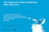 The Evidence for clinical Leadership: Why, what, how · Summary • There is evidence that there is a unwavering need for training and development in all domains of medical leadership