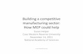 Building a competitive manufacturing sector: How MEP could ...sites.nationalacademies.org/cs/groups/pgasite/... · • Agile production requires near-simultaneous investment in equipment,