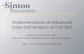 Implementation of Advanced Solar-Cell Analysis at Cell Test€¦ · Ronald A. Sinton, Adrienne L. Blum Wes Dobson, Harrison Wilterdink, Justin H. Dinger, Cassidy Sainsbury Sinton