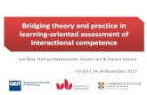 Bridging theory and practice in learning-oriented ... · Bridging theory and practice: Interactional Competence • Considerable research attention to IC in the field of speaking
