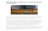 Okland Wins Excellence in Concrete Award for111 Main · A Thermal Control Plan was Critical to 111 Main's Concrete Strength 111 Main's foundation was in danger of being damaged from