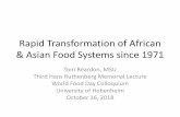 Dual Disruptive Transformation of African & Asian Food Systems · d.2.) Longer & longer supply chains, reach deeper & deeper into rural areas →Rural differentiation as function