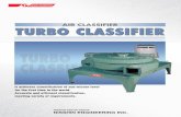 AIR CLASSIFIER TURBO CLASSIFIER - AAAmachine, Inc. · for Turbo Classifier To adjust the classification point of Turbo Classifier, revolution speed of the classifica-tion rotor and